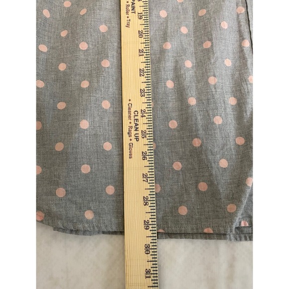 Talbots Polka Dot Button Down Shirt Womens 3X Grey Pink Cotton Preppy Classic - Picture 8 of 8